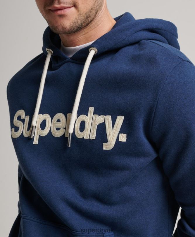 Vintage Core Logo Classic Hoodie Men Blue Clothing Superdry 66N8N629