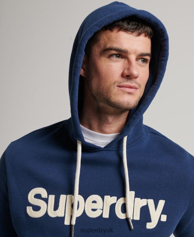 Vintage Core Logo Classic Hoodie Men Blue Clothing Superdry 66N8N629