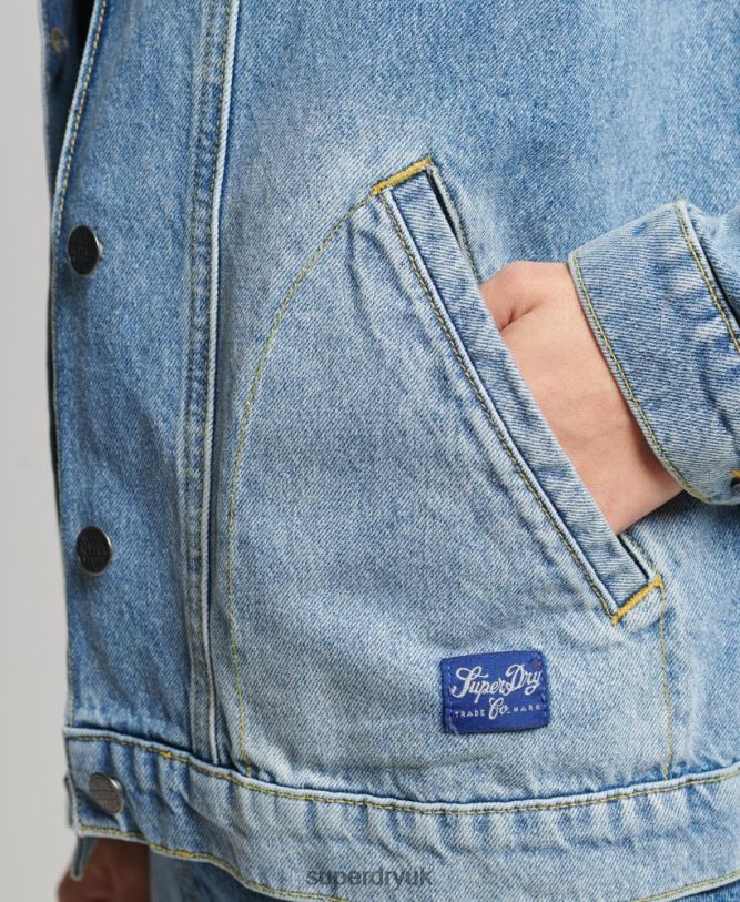 Vintage Denim Chore Coat Women Light Blue Clothing Superdry 66N8N5561