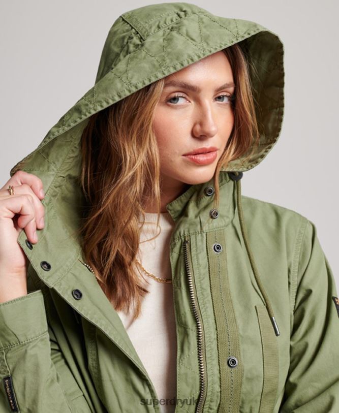 Vintage Field Parka Women Khaki Clothing Superdry 66N8N3513