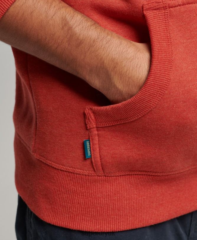 Vintage Logo Embroidered Hoodie Men Orange Clothing Superdry 66N8N791