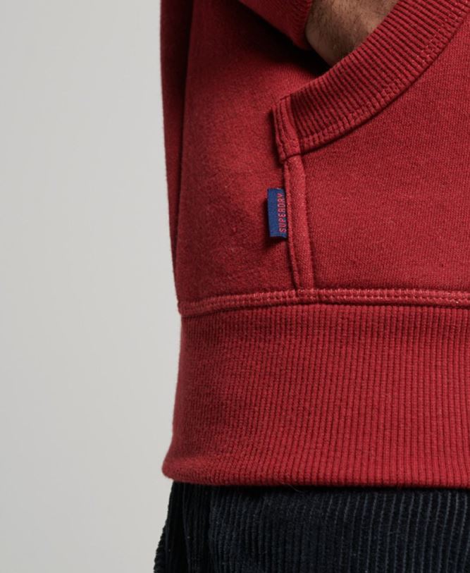 Vintage Logo Embroidered Hoodie Men Red Clothing Superdry 66N8N738