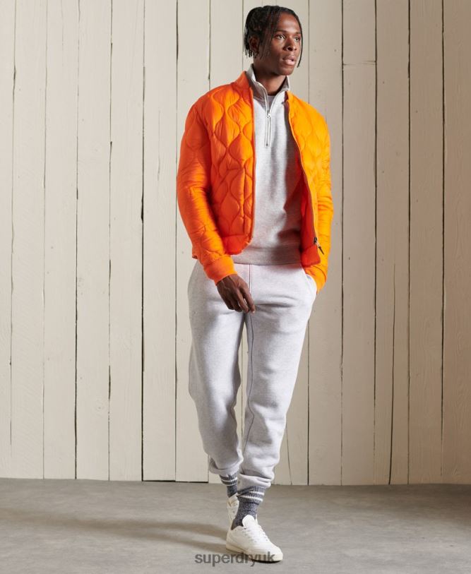 Vintage Logo Embroidered Zip Henley Sweatshirt Men Grey Clothing Superdry 66N8N779