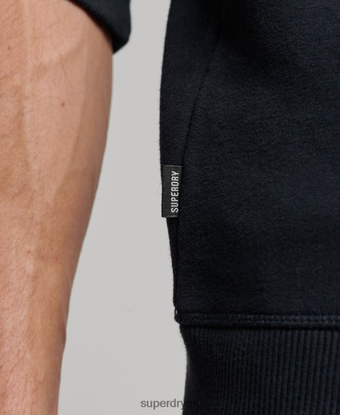 Vintage Logo Embroidered Zip Henley Sweatshirt Men Navy Clothing Superdry 66N8N104