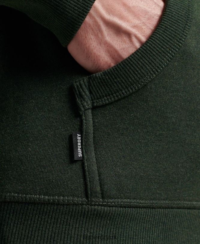 Vintage Logo Embroidered Zip Hoodie Men Green Clothing Superdry 66N8N487