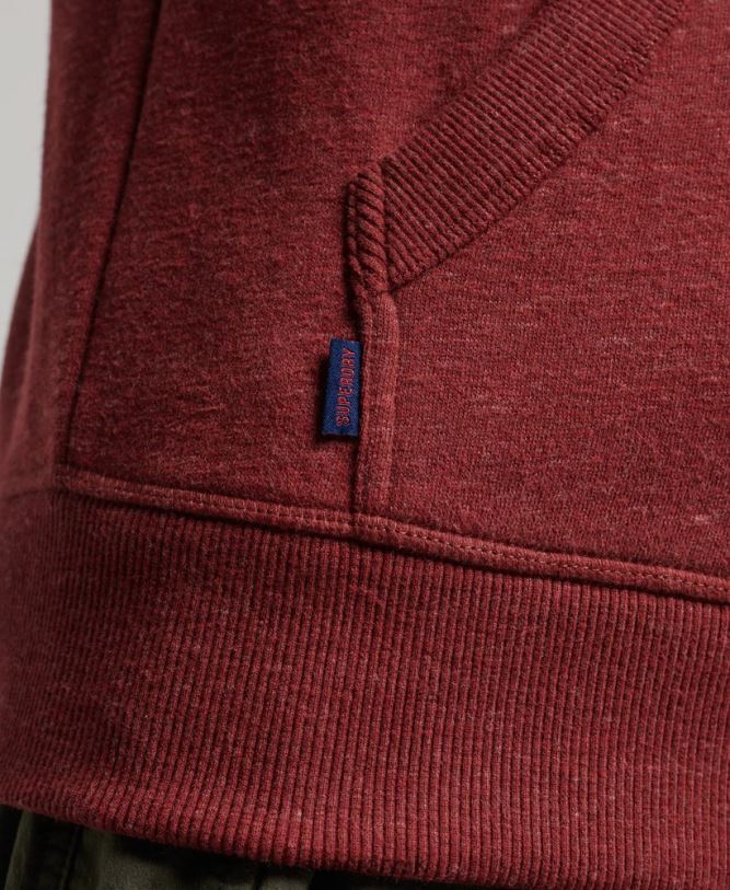 Vintage Logo Embroidered Zip Hoodie Men Red Clothing Superdry 66N8N469