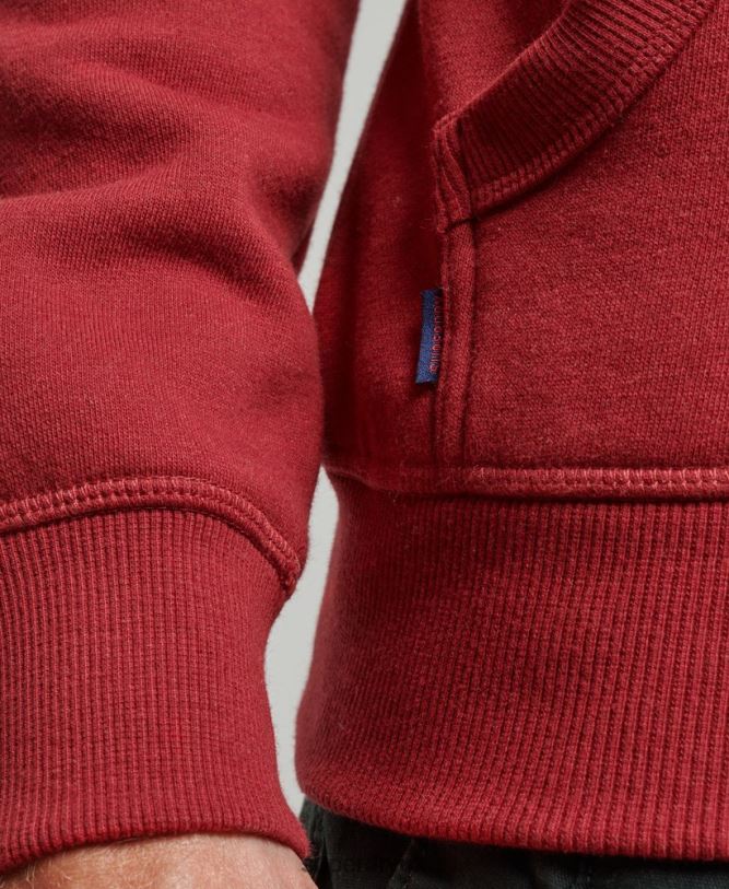 Vintage Logo Embroidered Zip Hoodie Men Red Clothing Superdry 66N8N698