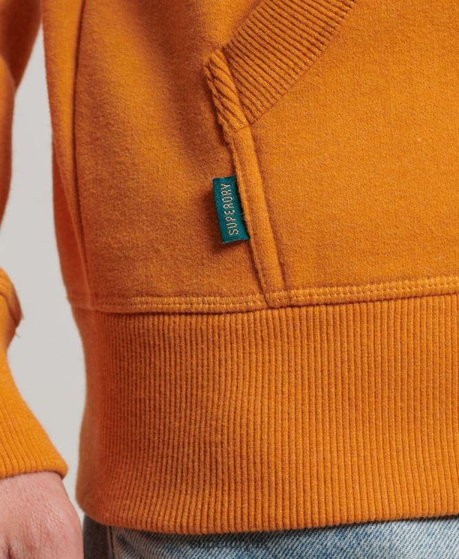 Vintage Logo Embroidered Zip Hoodie Men Yellow Clothing Superdry 66N8N617