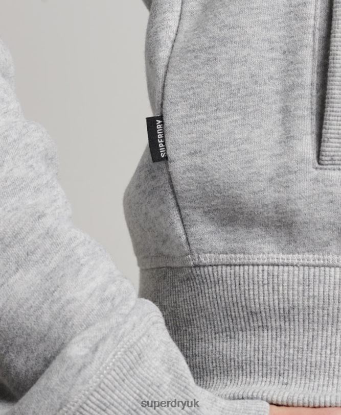 Vintage Logo Embroidered Zip Track Top Men Grey Clothing Superdry 66N8N739