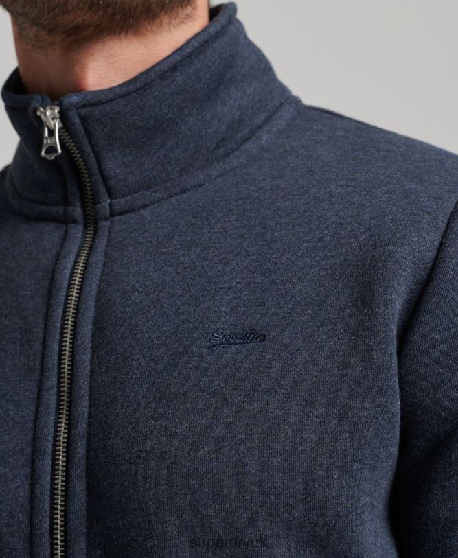 Vintage Logo Embroidered Zip Track Top Men Navy Clothing Superdry 66N8N730