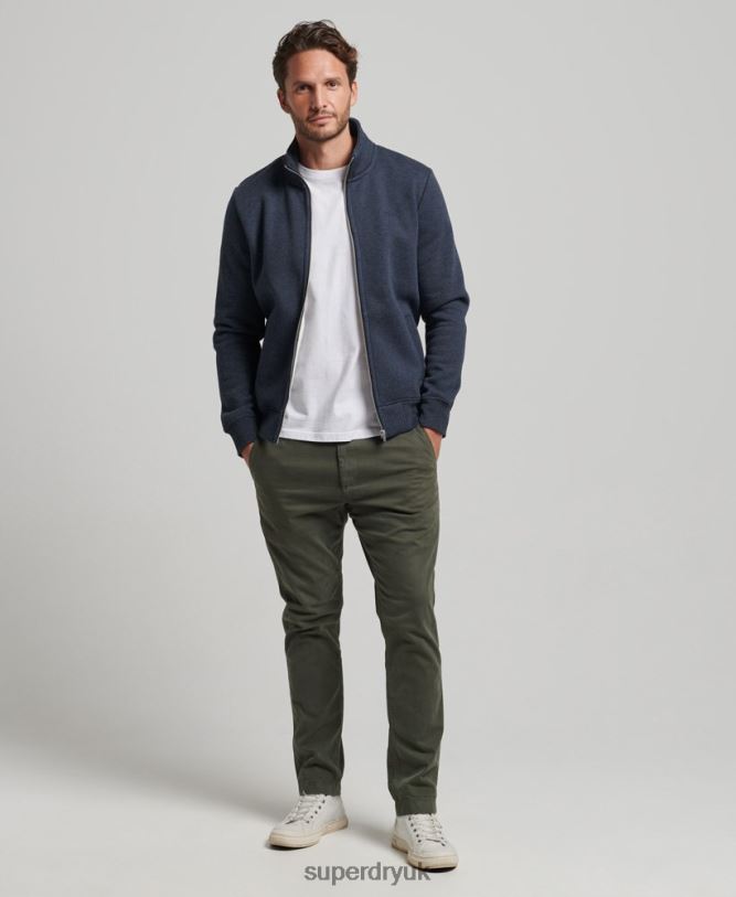 Vintage Logo Embroidered Zip Track Top Men Navy Clothing Superdry 66N8N730