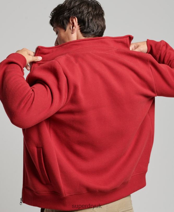 Vintage Logo Embroidered Zip Track Top Men Red Clothing Superdry 66N8N632