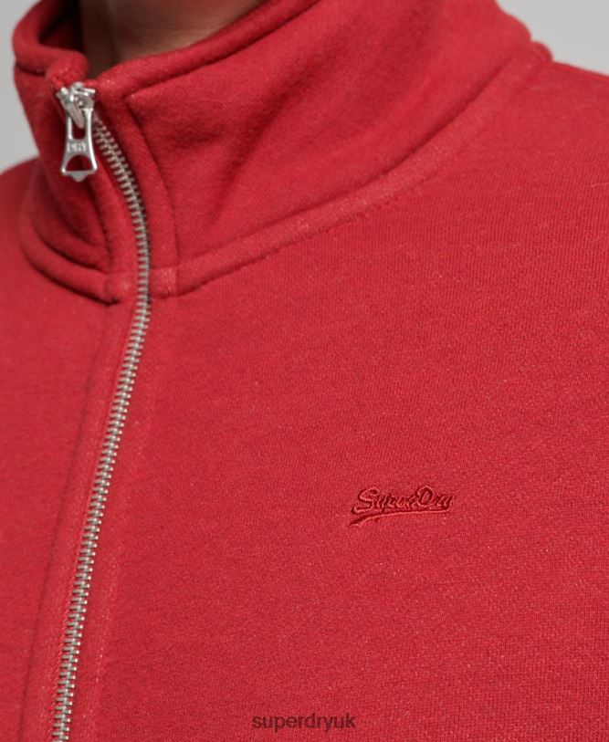 Vintage Logo Embroidered Zip Track Top Men Red Clothing Superdry 66N8N632