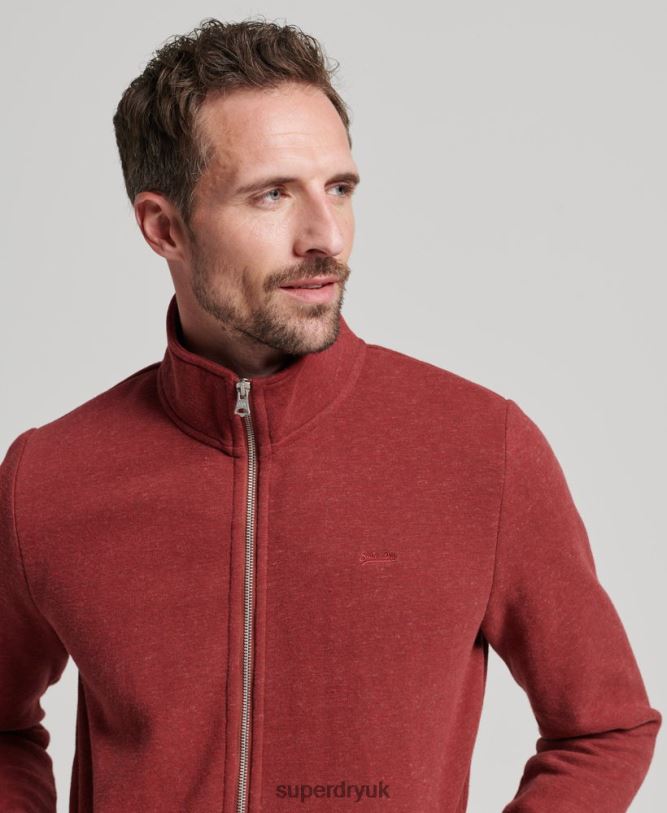 Vintage Logo Embroidered Zip Track Top Men Red Clothing Superdry 66N8N825