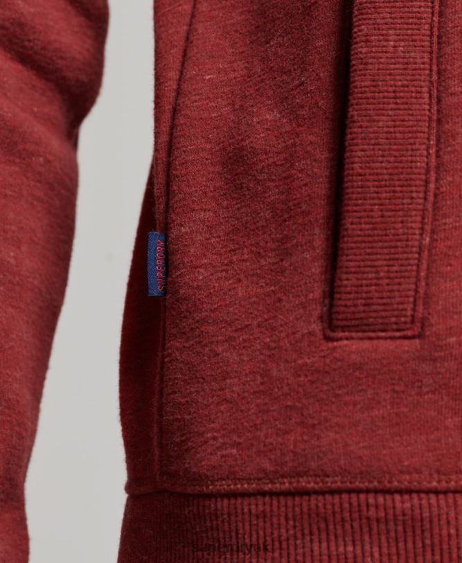 Vintage Logo Embroidered Zip Track Top Men Red Clothing Superdry 66N8N825