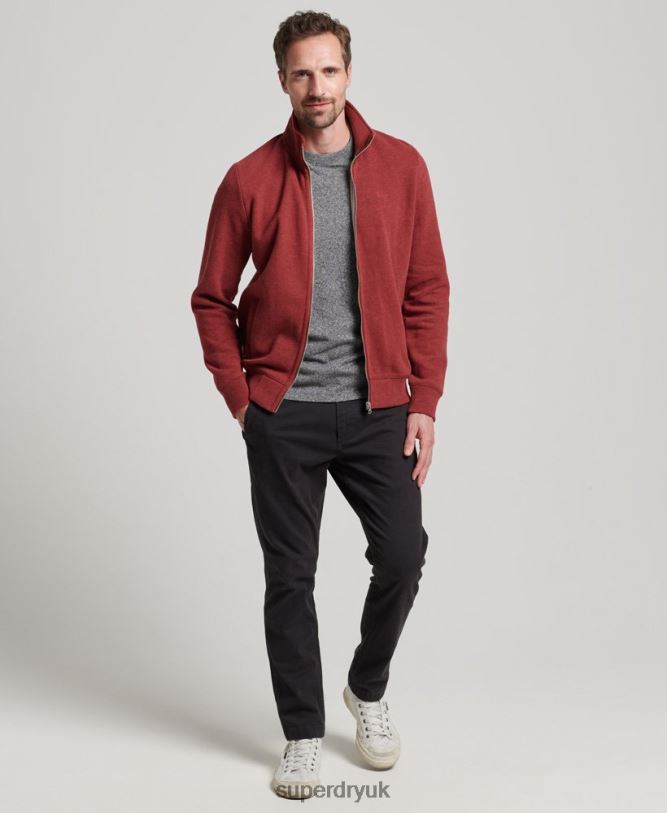 Vintage Logo Embroidered Zip Track Top Men Red Clothing Superdry 66N8N825