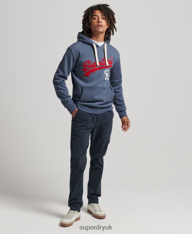 Vintage Logo Interest Hoodie Men Navy Clothing Superdry 66N8N5023