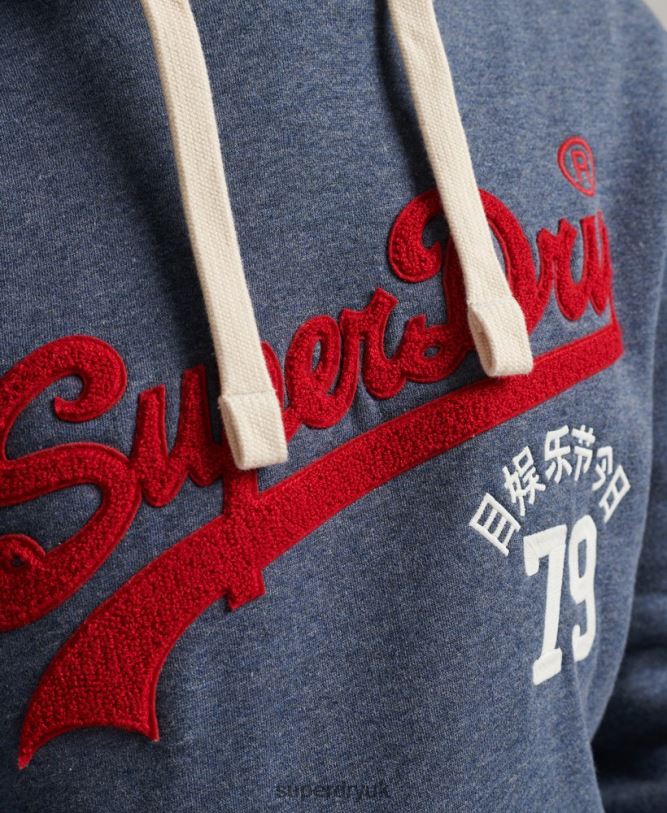 Vintage Logo Interest Hoodie Men Navy Clothing Superdry 66N8N5023