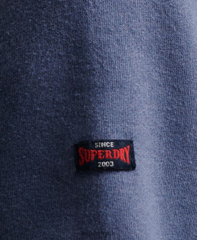Vintage Logo Marl Hoodie Men Blue Clothing Superdry 66N8N500
