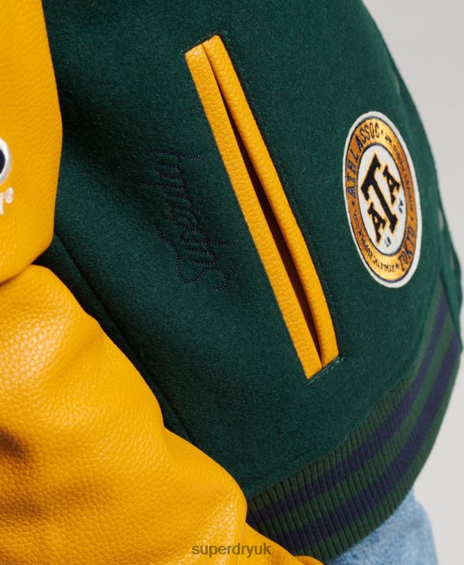 Vintage Mixed Varsity Bomber Women Green Clothing Superdry 66N8N5436