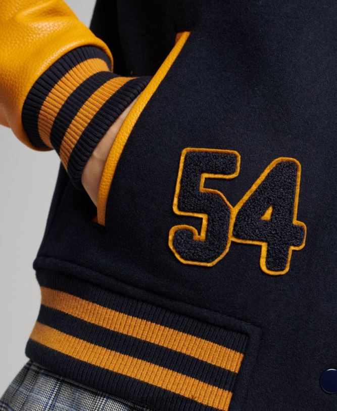 Vintage Mixed Varsity Bomber Women Navy Clothing Superdry 66N8N5553