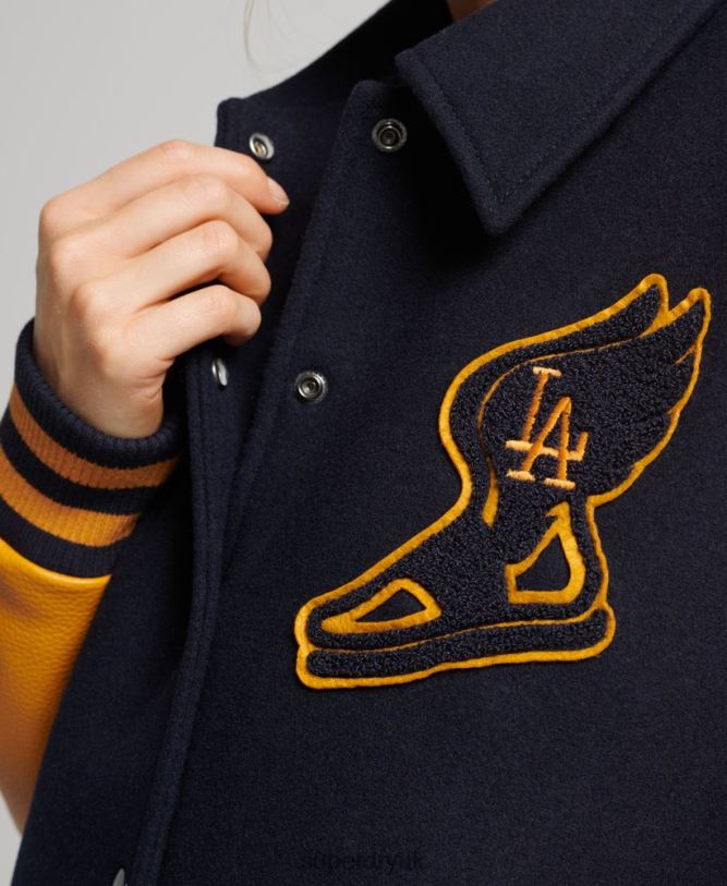 Vintage Mixed Varsity Bomber Women Navy Clothing Superdry 66N8N5553