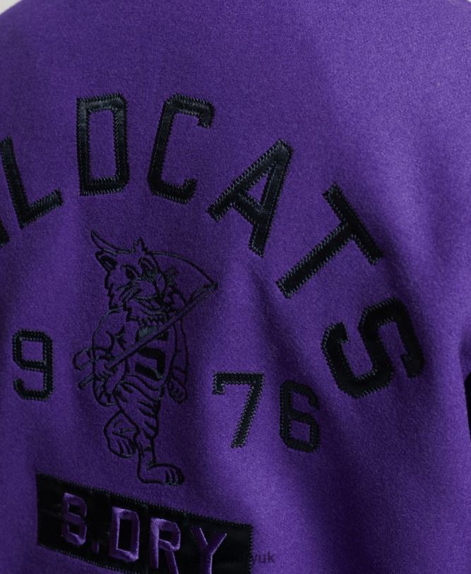 Vintage Mixed Varsity Bomber Women Purple Clothing Superdry 66N8N5449
