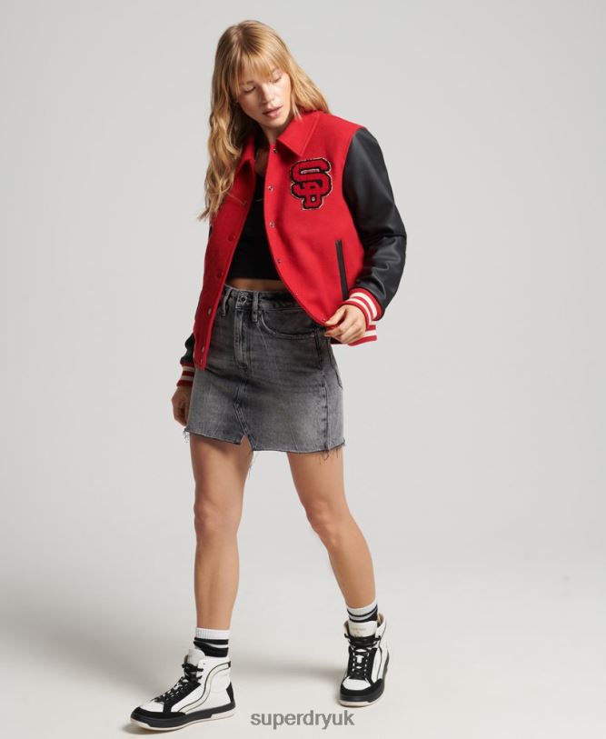 Vintage Mixed Varsity Bomber Women Red Clothing Superdry 66N8N5423