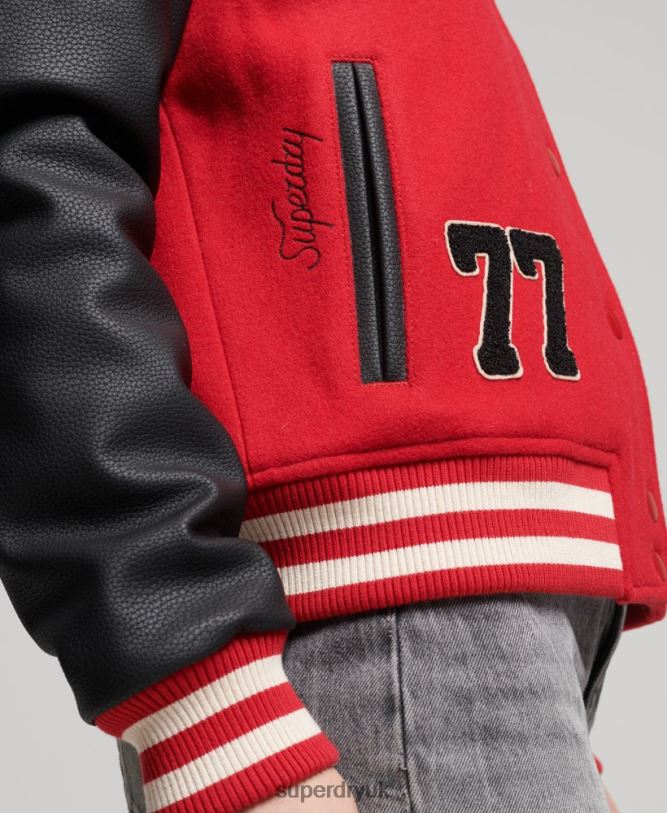 Vintage Mixed Varsity Bomber Women Red Clothing Superdry 66N8N5423