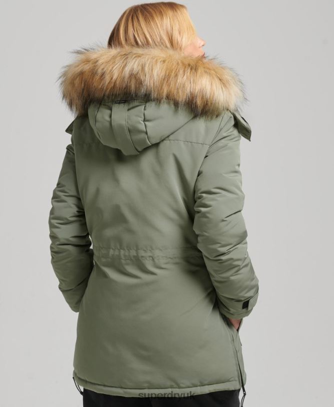 XPD Everest Parka Coat Women Khaki Clothing Superdry 66N8N3655
