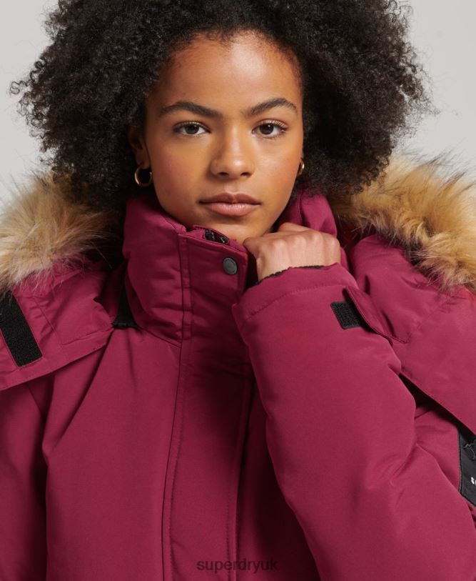 XPD Everest Parka Coat Women Pink Clothing Superdry 66N8N5445