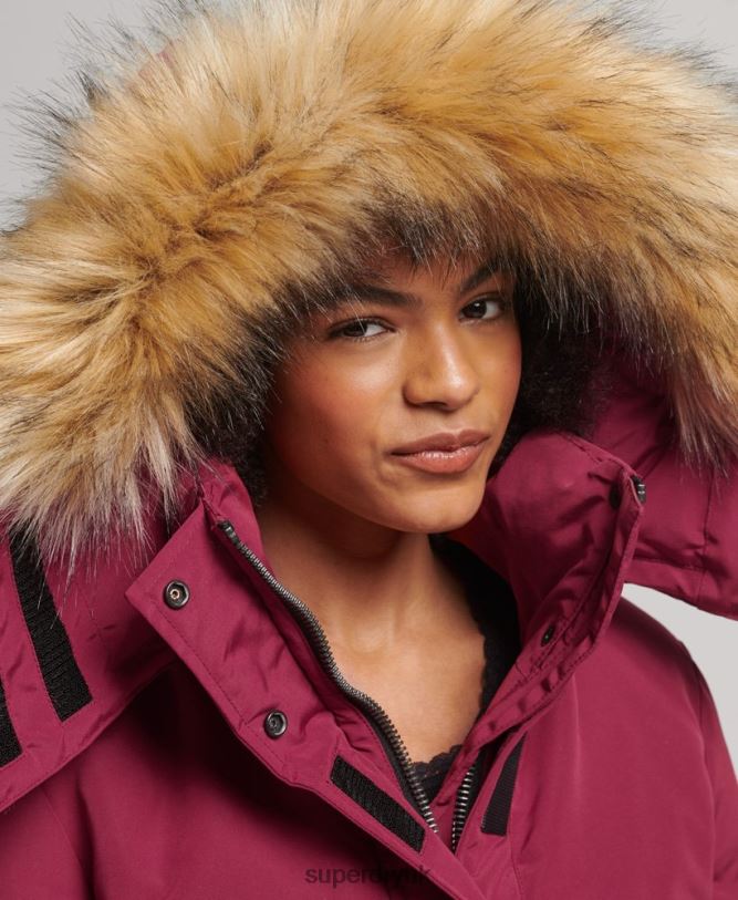 XPD Everest Parka Coat Women Pink Clothing Superdry 66N8N5445