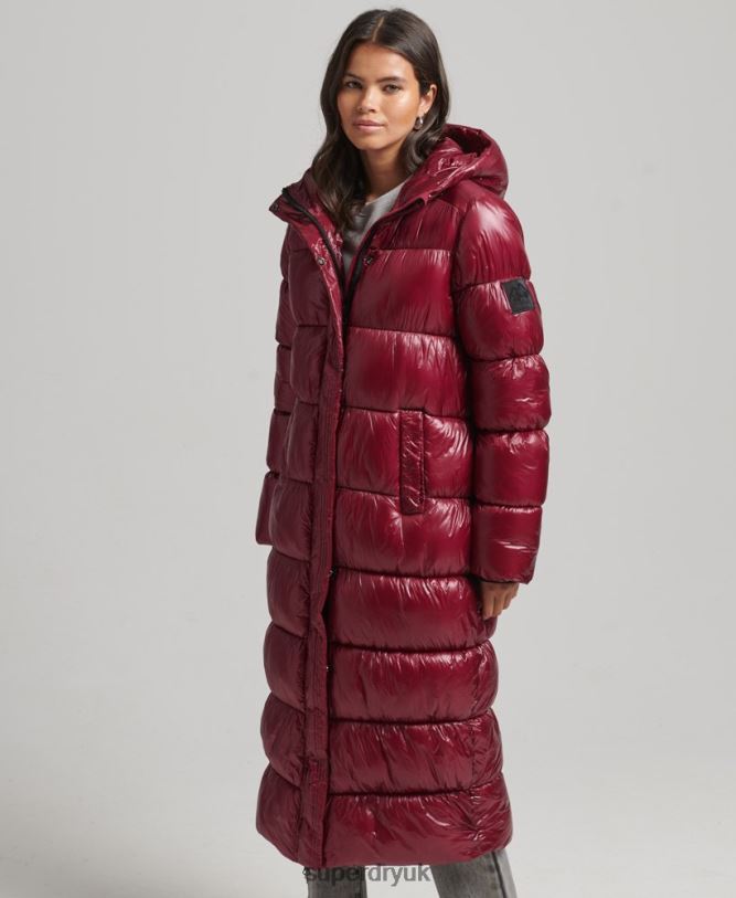 XPD Sports Longline Puffer Coat Women Pink Clothing Superdry 66N8N3747