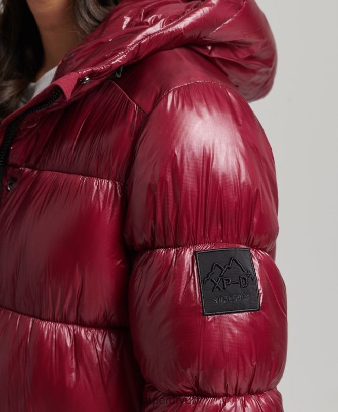XPD Sports Longline Puffer Coat Women Pink Clothing Superdry 66N8N3747