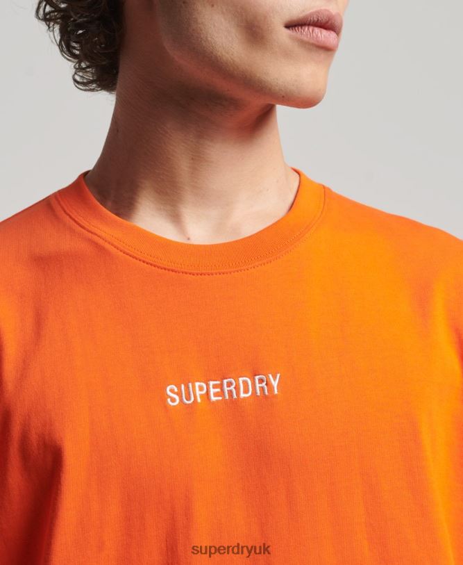 Yama Shield Graphic T-Shirt Men Orange Clothing Superdry 66N8N4974