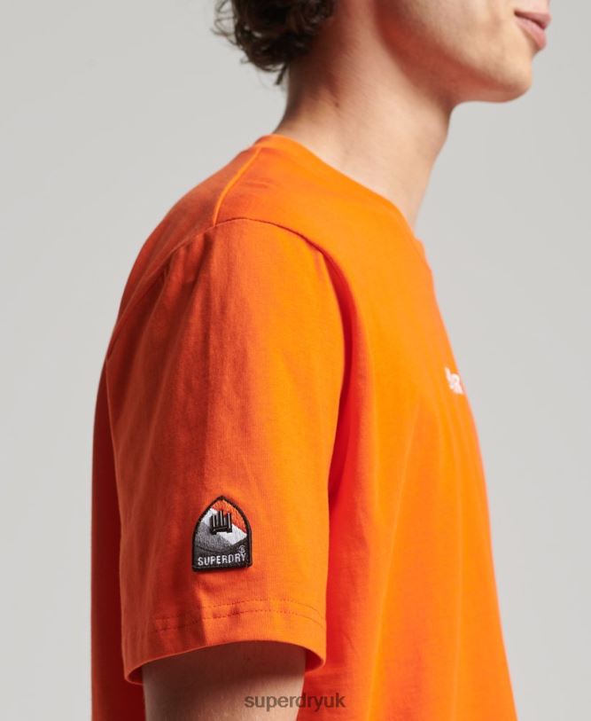 Yama Shield Graphic T-Shirt Men Orange Clothing Superdry 66N8N4974