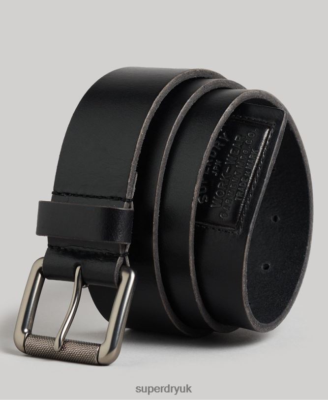 Leather Belt Gift Box Men Black Accessories Superdry 66N8N1865