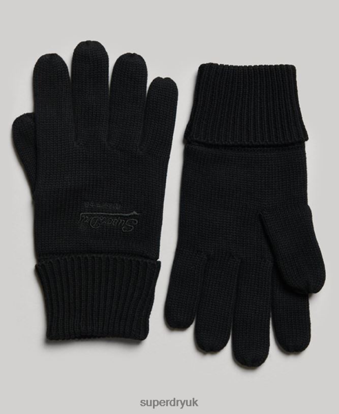 Essential Plain Gloves Men Black Accessories Superdry 66N8N1702