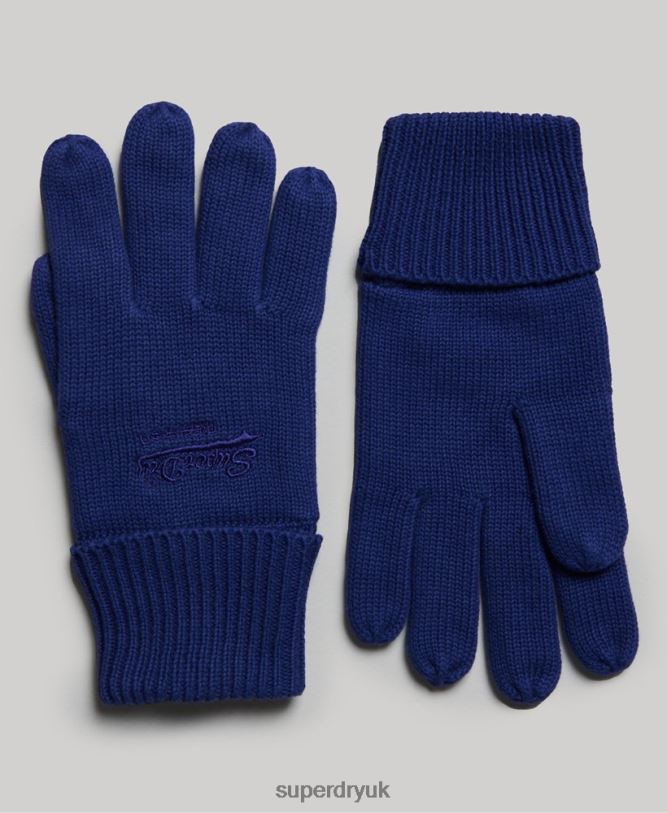 Essential Plain Gloves Men Blue Accessories Superdry 66N8N6364