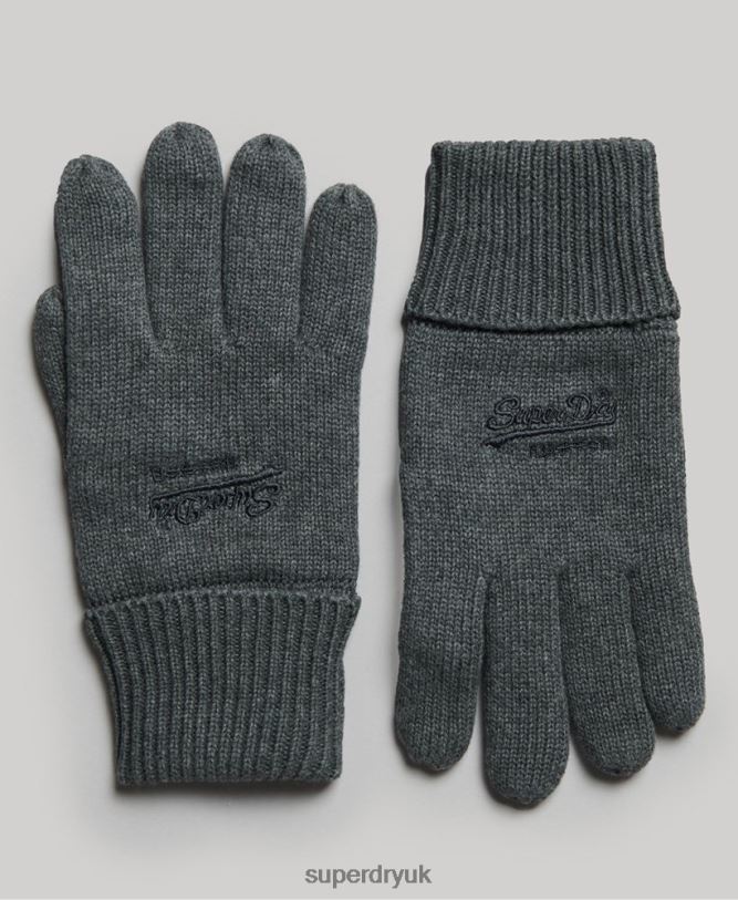 Essential Plain Gloves Men Grey Accessories Superdry 66N8N1704
