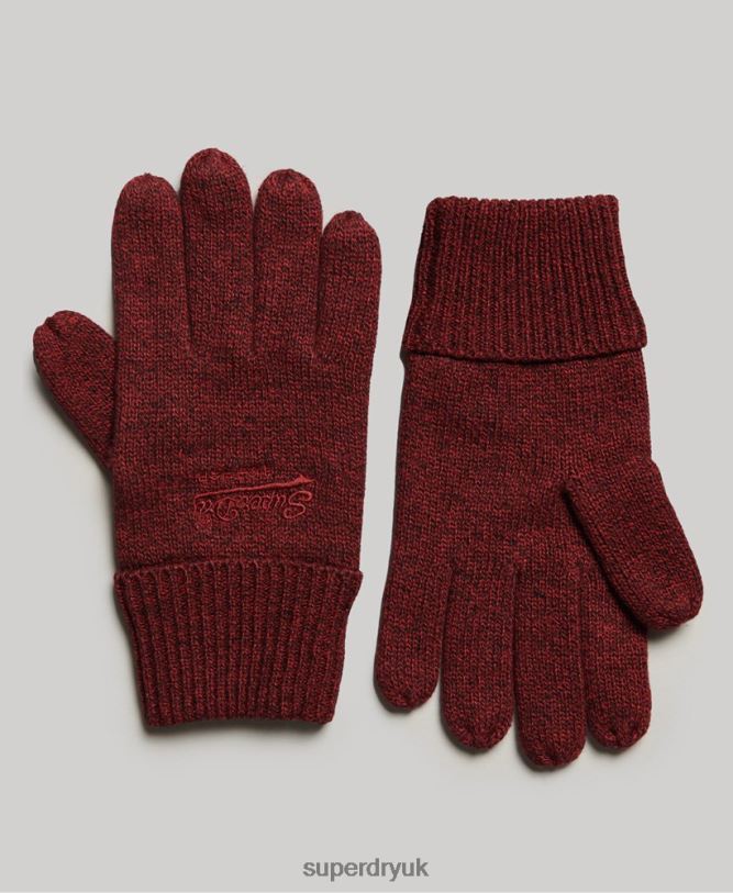Essential Plain Gloves Men Red Accessories Superdry 66N8N1703