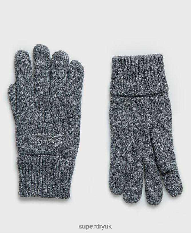 Orange Label Gloves Men Grey Accessories Superdry 66N8N1843