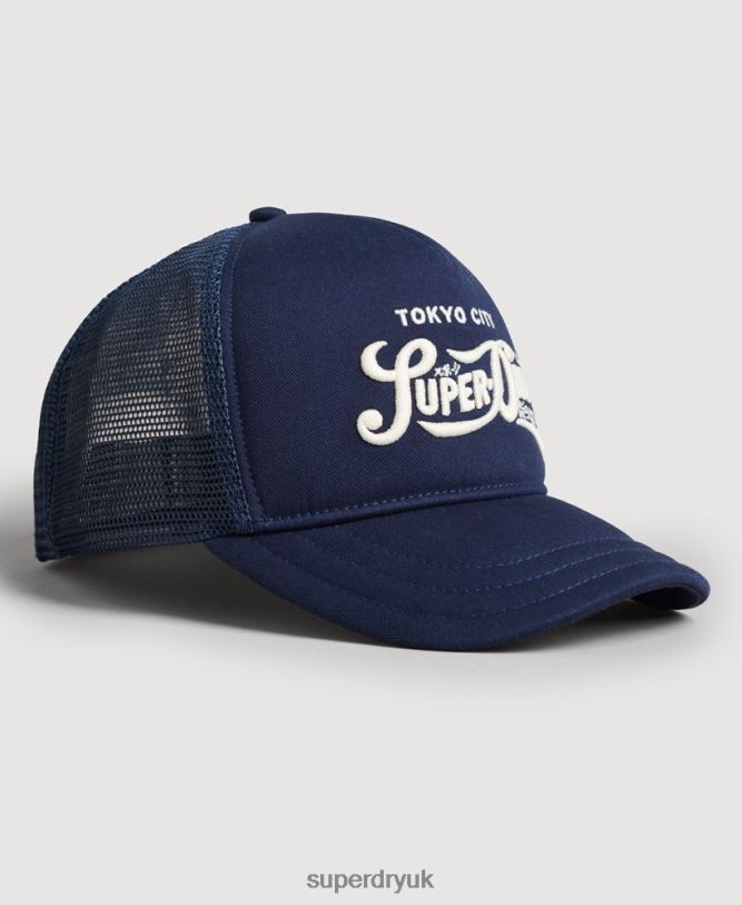 Classic Trucker Cap Men Dark Blue Accessories Superdry 66N8N1735