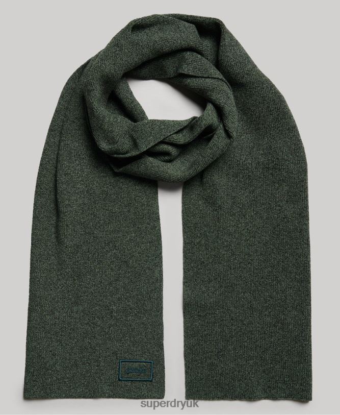 Organic Cotton Logo Scarf Men Green Accessories Superdry 66N8N6391