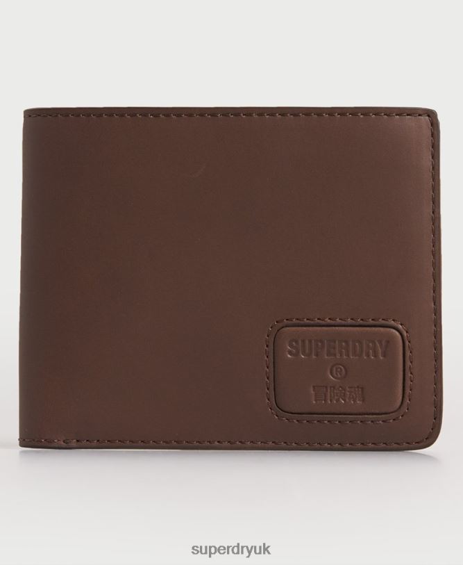 NYC Bifold Leather Wallet Men Brown Accessories Superdry 66N8N1851