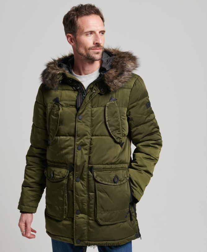 Chinook Parka Coat Men Green Clothing Superdry 66N8N4513