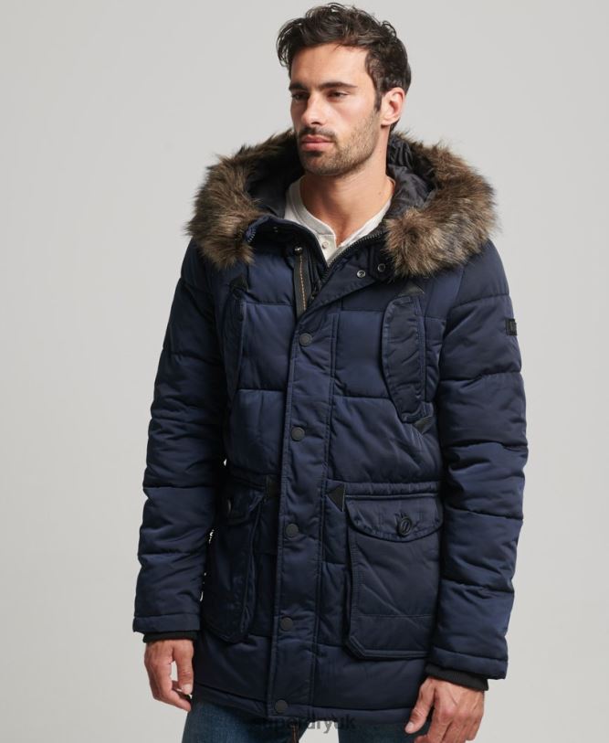 Chinook Parka Coat Men Navy Clothing Superdry 66N8N4514