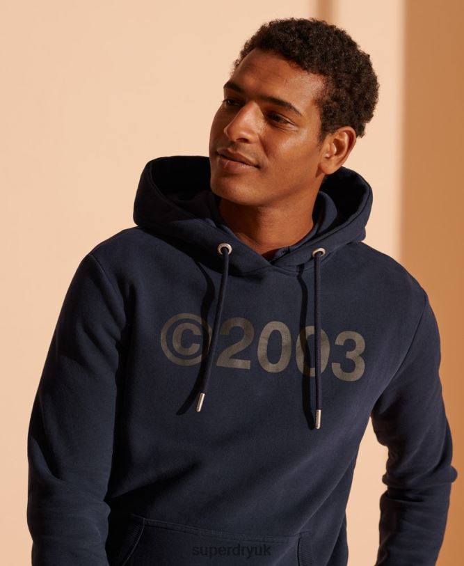 2003 Hoodie Men Navy Clothing Superdry 66N8N900
