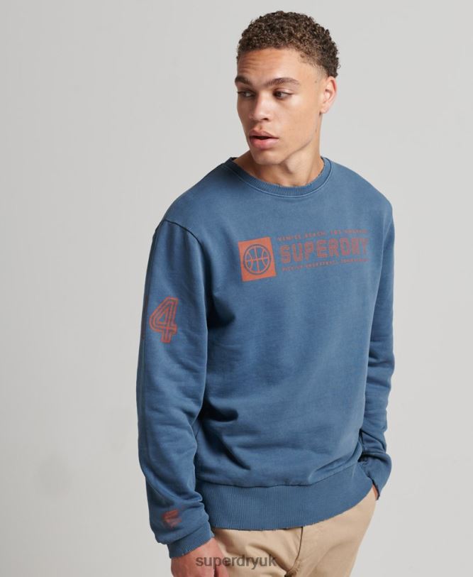 Athletic Club Crew Sweatshirt Men Navy Clothing Superdry 66N8N881