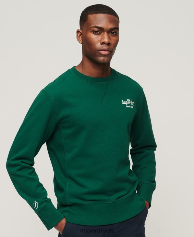 Code Athletic Club Crew Sweatshirt Men Green Clothing Superdry 66N8N529